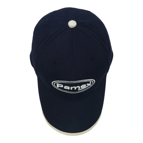 Pamex Logo Tuck Strap Cap Trucker Baseball Hat Builders Hardware Blue White - Picture 7 of 12